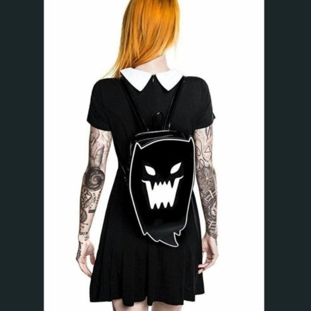 Killstar Black And White Ghost Backpack Spooky Ha… - image 8